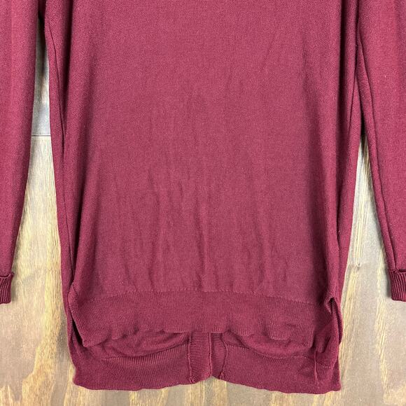 Anthropologie If It Were Me Womens Sweater Burgundy V Neck Criss Cross Back M - Picture 4 of 12